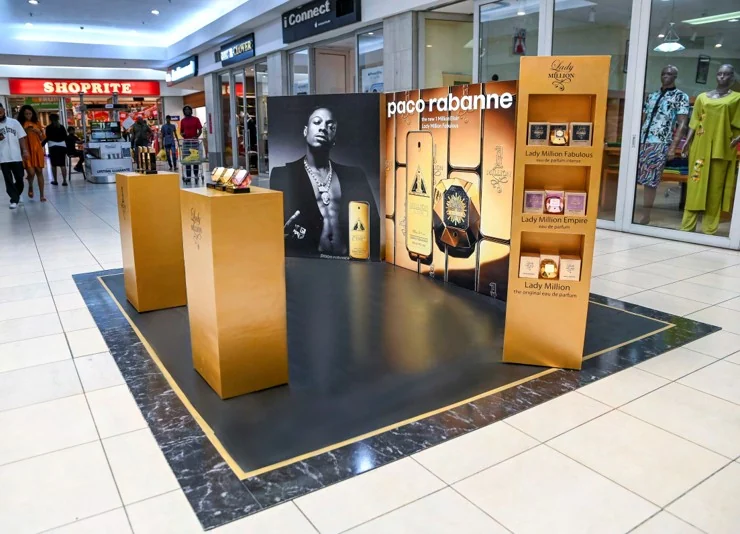 Fragrance podium in a retail space